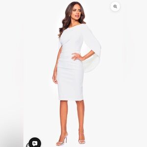 NWT Betsy & Adam “Jordan” Short Scuba Crepe Draped Back Dress